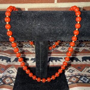 Vintage Evoke Red Pearl Bead Necklace